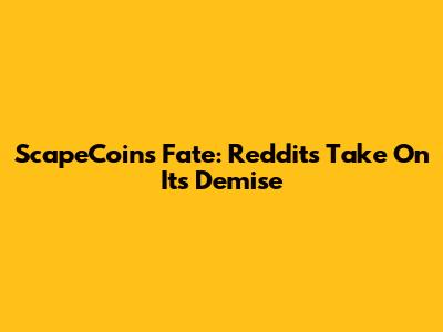 ScapeCoin's Fate: Reddit's Take On Its Demise