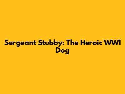 Sergeant Stubby: The Heroic WWI Dog
