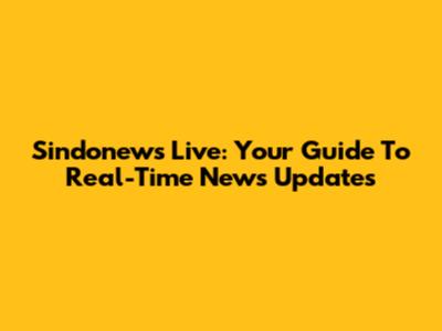 Sindonews Live: Your Guide To Real-Time News Updates