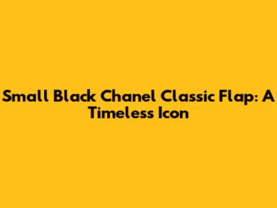 Small Black Chanel Classic Flap: A Timeless Icon