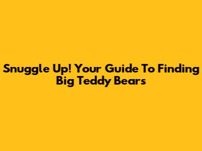 Snuggle Up! Your Guide To Finding Big Teddy Bears