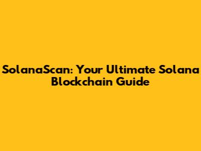 SolanaScan: Your Ultimate Solana Blockchain Guide