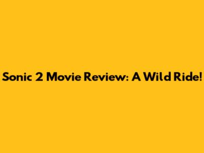 Sonic 2 Movie Review: A Wild Ride!