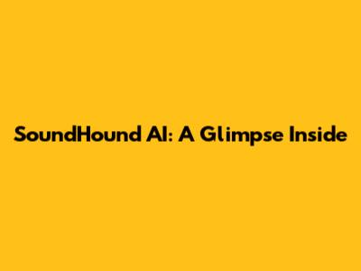 SoundHound AI: A Glimpse Inside
