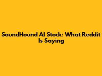 SoundHound AI Stock: What Reddit Is Saying