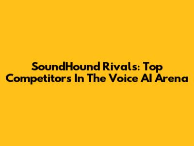 SoundHound Rivals: Top Competitors In The Voice AI Arena