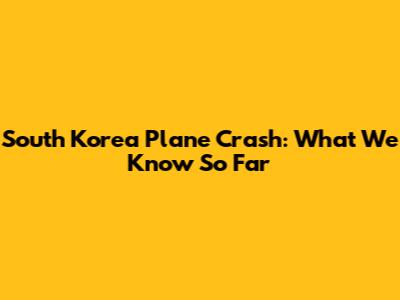 South Korea Plane Crash: What We Know So Far