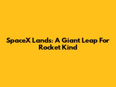 SpaceX Lands: A Giant Leap For Rocket Kind