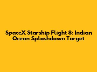 SpaceX Starship Flight 8: Indian Ocean Splashdown Target