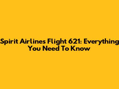 Spirit Airlines Flight 621: Everything You Need To Know
