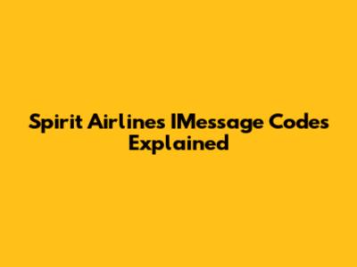 Spirit Airlines IMessage Codes Explained