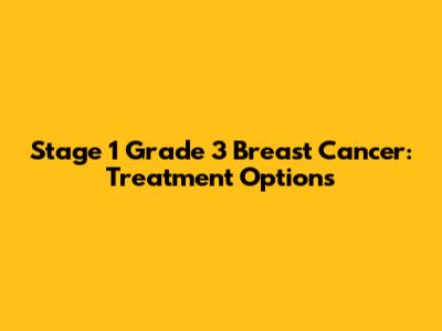 Stage 1 Grade 3 Breast Cancer: Treatment Options