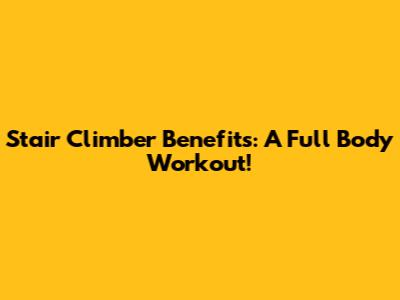 Stair Climber Benefits: A Full Body Workout!