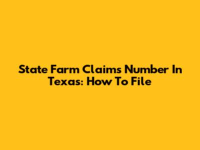 State Farm Claims Number In Texas: How To File