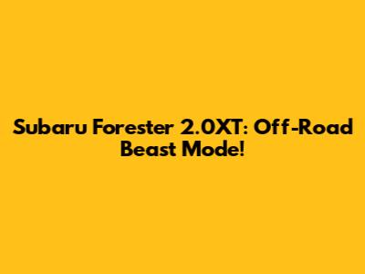 Subaru Forester 2.0XT: Off-Road Beast Mode!