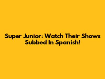 Super Junior: Watch Their Shows Subbed In Spanish!