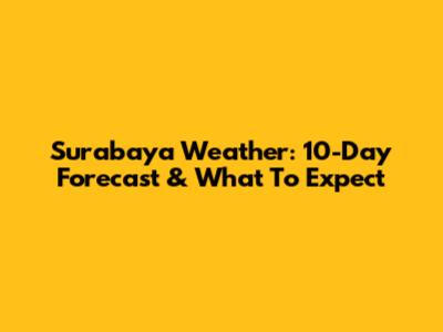 Surabaya Weather: 10-Day Forecast & What To Expect
