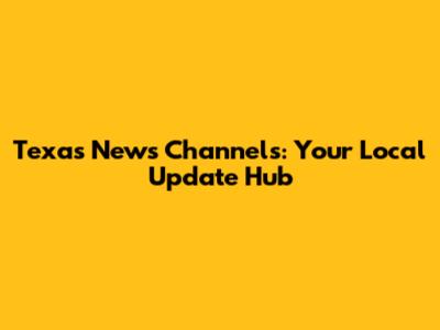 Texas News Channels: Your Local Update Hub
