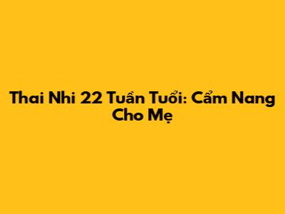 Thai Nhi 22 Tuần Tuổi: Cẩm Nang Cho Mẹ