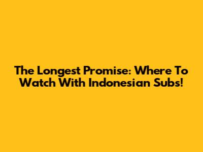 The Longest Promise: Where To Watch With Indonesian Subs!