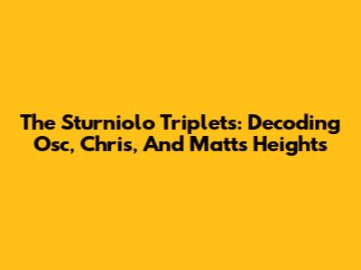 The Sturniolo Triplets: Decoding Osc, Chris, And Matt's Heights