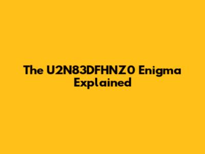 The U2N83DFHNZ0 Enigma Explained