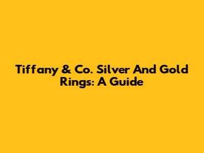 Tiffany & Co. Silver And Gold Rings: A Guide