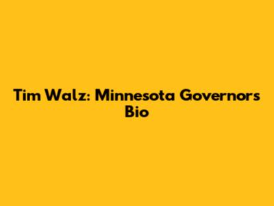 Tim Walz: Minnesota Governor's Bio