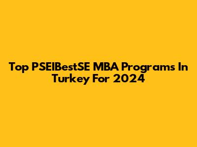 Top PSEIBestSE MBA Programs In Turkey For 2024