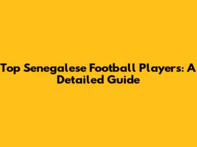 Top Senegalese Football Players: A Detailed Guide