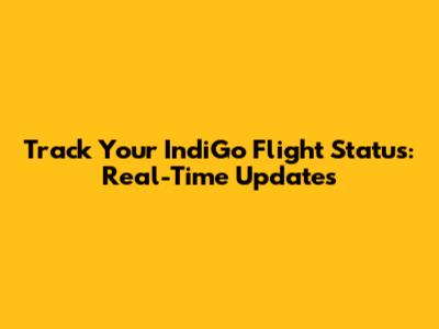 Track Your IndiGo Flight Status: Real-Time Updates