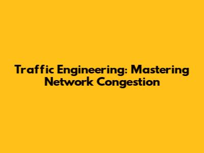 Traffic Engineering: Mastering Network Congestion