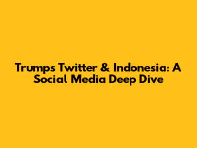 Trump's Twitter & Indonesia: A Social Media Deep Dive