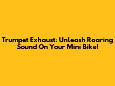 Trumpet Exhaust: Unleash Roaring Sound On Your Mini Bike!
