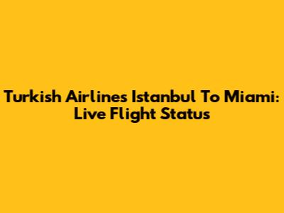 Turkish Airlines Istanbul To Miami: Live Flight Status