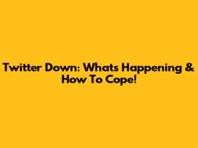 Twitter Down: What's Happening & How To Cope!