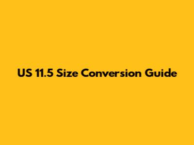 US 11.5 Size Conversion Guide
