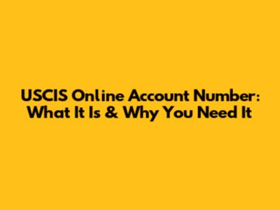 USCIS Online Account Number: What It Is & Why You Need It