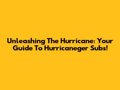Unleashing The Hurricane: Your Guide To Hurricaneger Subs!