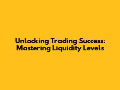Unlocking Trading Success: Mastering Liquidity Levels