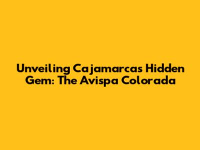 Unveiling Cajamarca's Hidden Gem: The Avispa Colorada