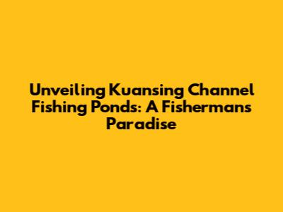 Unveiling Kuansing Channel Fishing Ponds: A Fisherman's Paradise