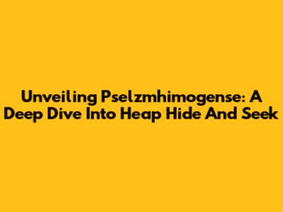 Unveiling Pselzmhimogense: A Deep Dive Into Heap Hide And Seek