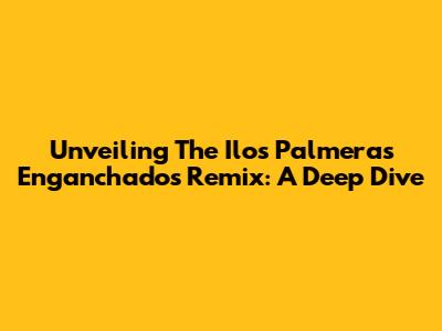 Unveiling The Ilos Palmeras Enganchados Remix: A Deep Dive
