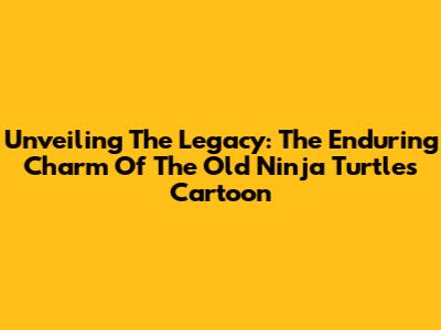 Unveiling The Legacy: The Enduring Charm Of The Old Ninja Turtles Cartoon