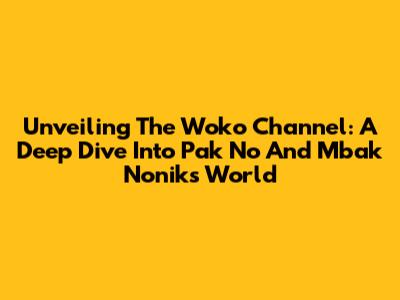Unveiling The Woko Channel: A Deep Dive Into Pak No And Mbak Nonik's World