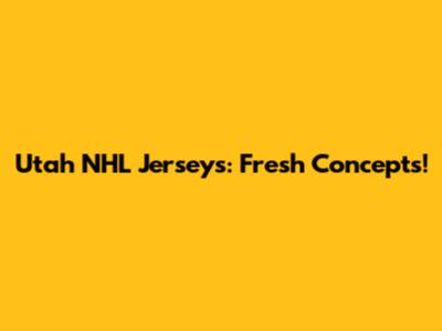 Utah NHL Jerseys: Fresh Concepts!