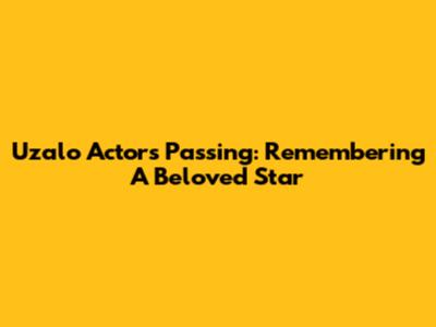 Uzalo Actor's Passing: Remembering A Beloved Star