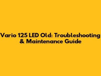 Vario 125 LED Old: Troubleshooting & Maintenance Guide