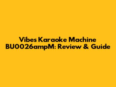 Vibes Karaoke Machine BU0026ampM: Review & Guide